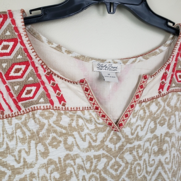 SOLD Lucky Brand Boho embroidered top medium - Picture 6 of 8